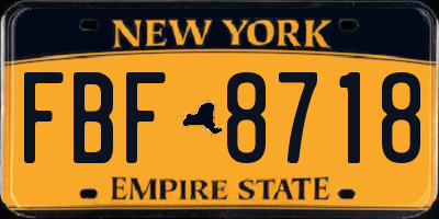 NY license plate FBF8718