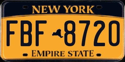 NY license plate FBF8720