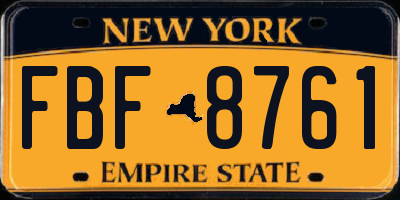 NY license plate FBF8761