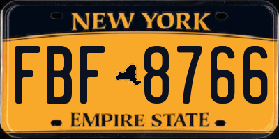 NY license plate FBF8766