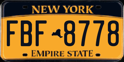 NY license plate FBF8778