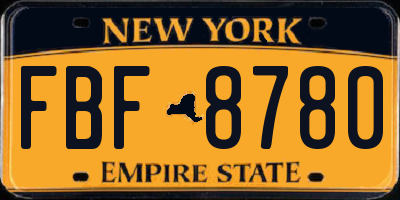 NY license plate FBF8780