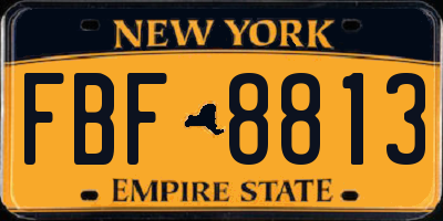 NY license plate FBF8813