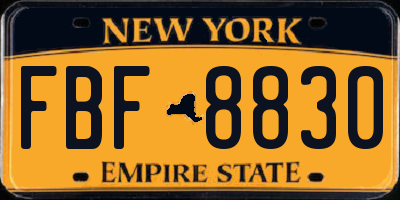 NY license plate FBF8830