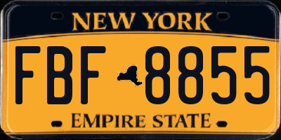 NY license plate FBF8855