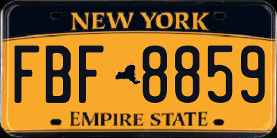 NY license plate FBF8859