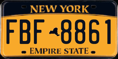 NY license plate FBF8861