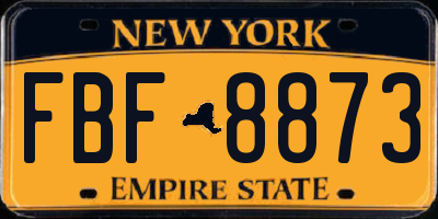 NY license plate FBF8873