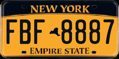 NY license plate FBF8887