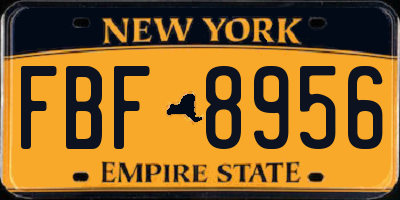 NY license plate FBF8956
