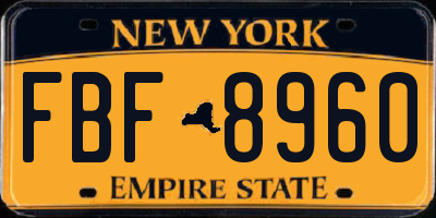 NY license plate FBF8960