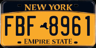NY license plate FBF8961