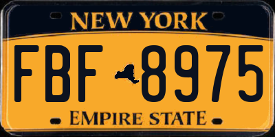 NY license plate FBF8975