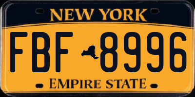 NY license plate FBF8996