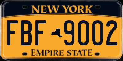 NY license plate FBF9002