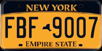 NY license plate FBF9007
