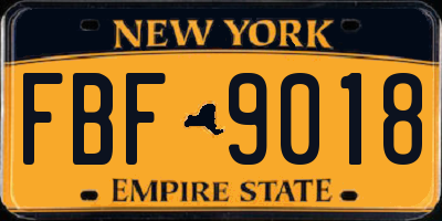 NY license plate FBF9018