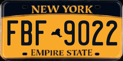 NY license plate FBF9022