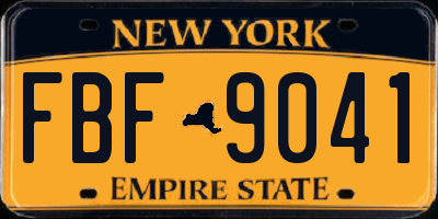 NY license plate FBF9041