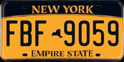 NY license plate FBF9059