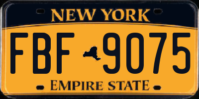 NY license plate FBF9075