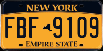 NY license plate FBF9109