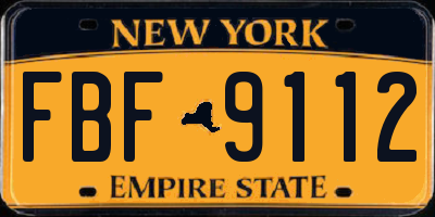 NY license plate FBF9112