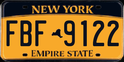 NY license plate FBF9122