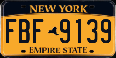 NY license plate FBF9139