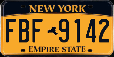 NY license plate FBF9142