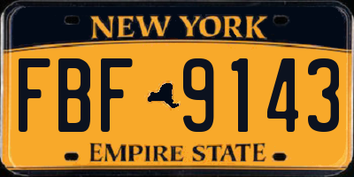 NY license plate FBF9143