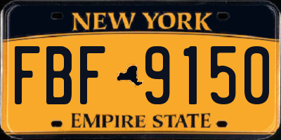 NY license plate FBF9150
