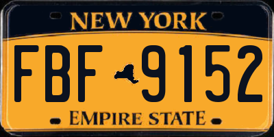 NY license plate FBF9152