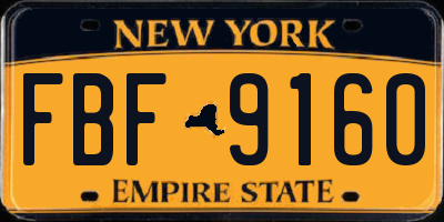 NY license plate FBF9160