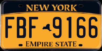 NY license plate FBF9166