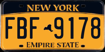NY license plate FBF9178