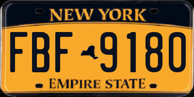 NY license plate FBF9180