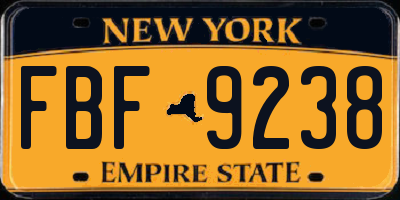 NY license plate FBF9238