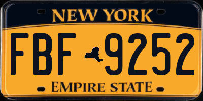 NY license plate FBF9252