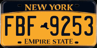 NY license plate FBF9253