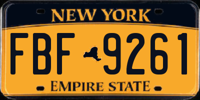 NY license plate FBF9261
