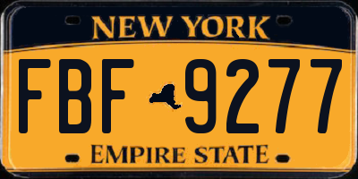 NY license plate FBF9277