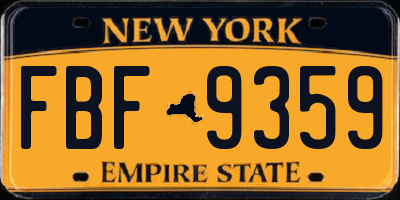 NY license plate FBF9359