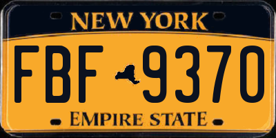 NY license plate FBF9370