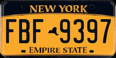 NY license plate FBF9397