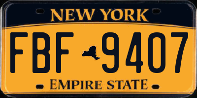 NY license plate FBF9407