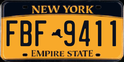 NY license plate FBF9411