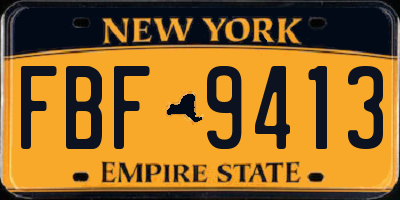 NY license plate FBF9413