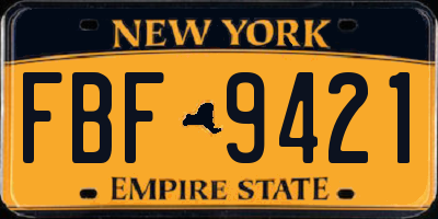 NY license plate FBF9421