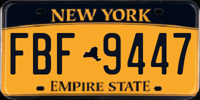 NY license plate FBF9447